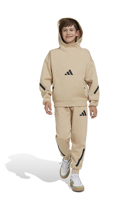 adidas spodnie dresowe dziecięce J Z.N.E. PT kolor brązowy z nadrukiem JF2492