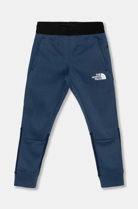 Детски спортен панталон The North Face MOUNTAIN ATHLETICS JOGGERS в синьо с десен NF0A89HW96P1