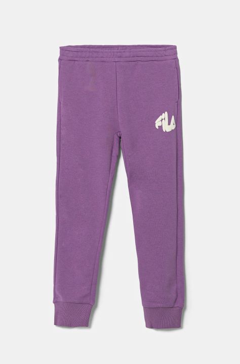 Fila pantaloni tuta in cotone bambino/a LICHTENBORN colore violetto con applicazione FAK0359