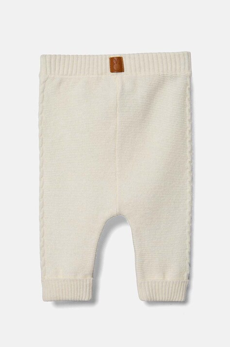 United Colors of Benetton leggins din amestec de lână pentru bebeluși culoarea bej, neted, 1032AF005