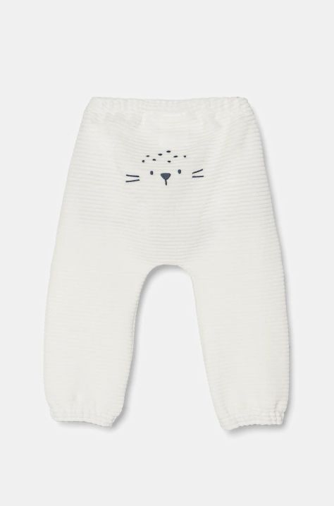 United Colors of Benetton pantaloni bebe culoarea alb, neted, 3MCDAF020