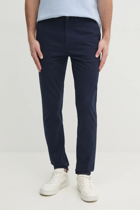 Calvin Klein pantaloni bărbați, culoarea bleumarin, mulați, K10K113696