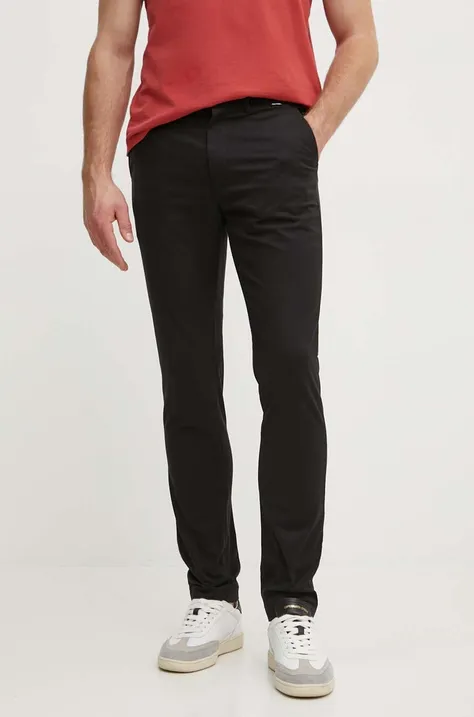 Nohavice Calvin Klein pánske, čierna farba, priliehavé, K10K113696