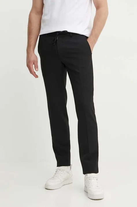 Karl Lagerfeld spodnie męskie kolor czarny proste 543002.255056