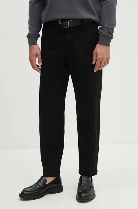 Kalhoty BOSS pánské, černá barva, přiléhavé, 50519117