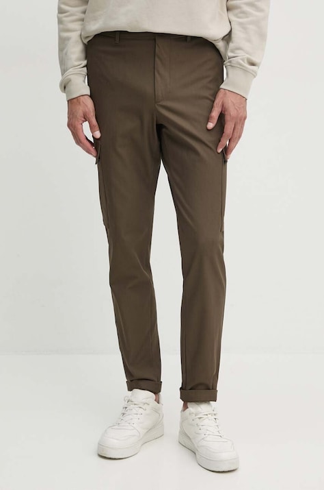 BOSS pantaloni barbati, culoarea verde, mulata, 50519136