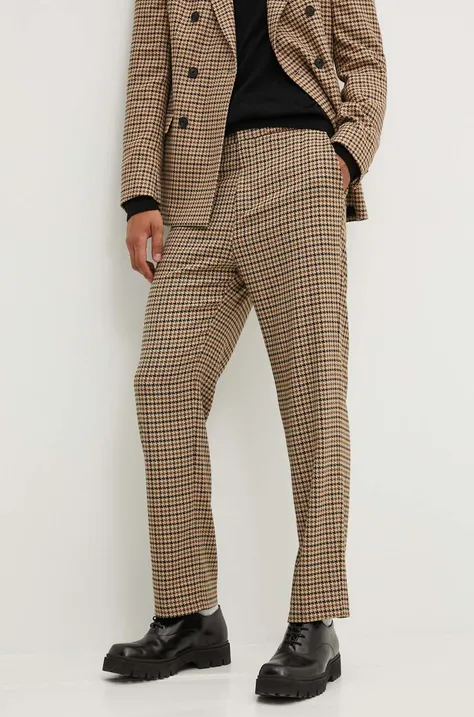 HUGO pantaloni barbati, culoarea maro, drept, 50520372
