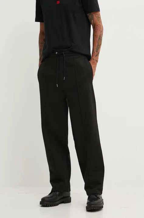 Памучен спортен панталон HUGO в черно с изчистен дизайн 50516646