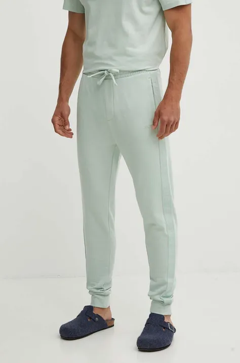 Homewear pamučne hlače HUGO boja: zelena, bez uzorka, 50520501