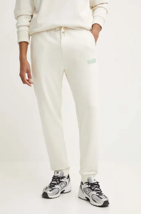 Бавовняні спортивні штани HUGO колір бежевий з принтом 50516657