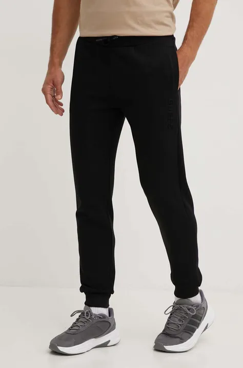 Guess spodnie dresowe SHEEN kolor czarny gładkie Z4YB03 KC3D2