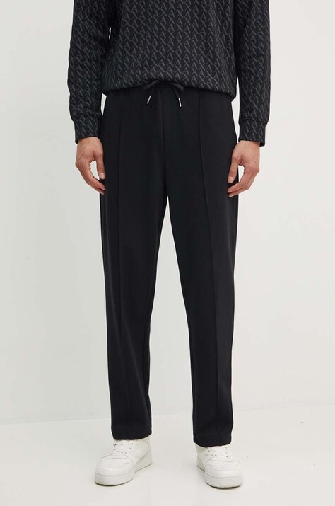 Armani Exchange pantaloni de trening din bumbac culoarea negru, cu imprimeu, 6DZPLJ ZJ4XZ