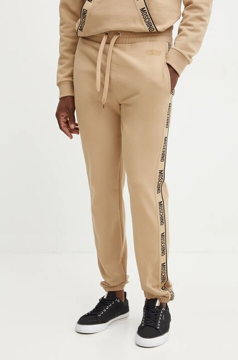 Hlače lounge Moschino Underwear bež barva, 68914424