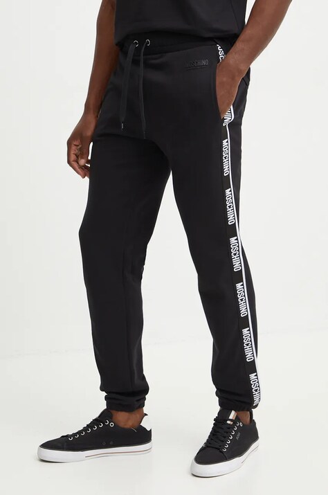 Moschino Underwear pantaloni de lounge culoarea negru, cu imprimeu, 68914424
