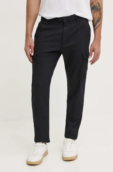 Kalhoty Joop! pánské, černá barva, jednoduché, 30043189