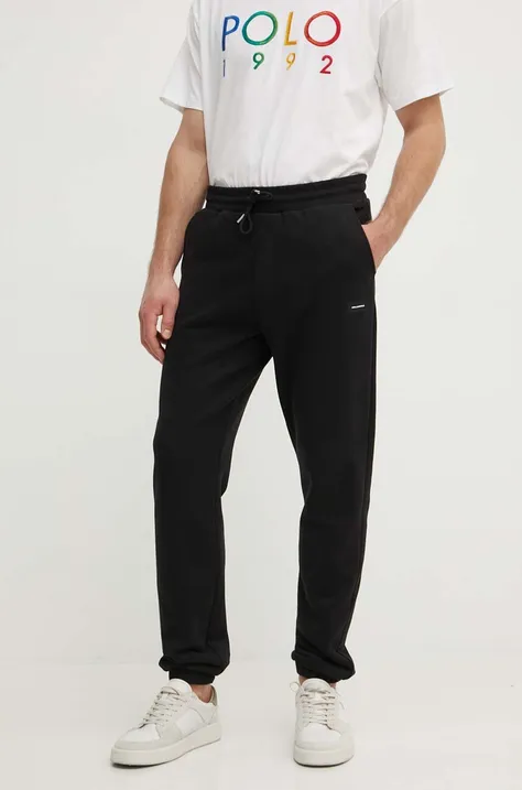 Bavlnené tepláky Karl Lagerfeld čierna farba, jednofarebné, 245M2112