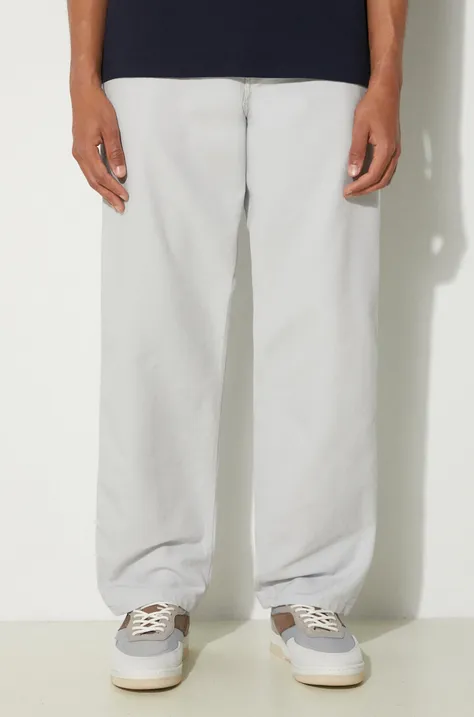 Kalhoty Carhartt WIP Single Knee Pant pánské, šedá barva, ve střihu chinos, I031497.29J02