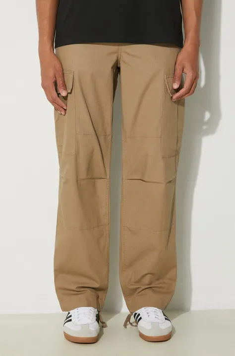 Bavlnené nohavice Carhartt WIP Regular Cargo Pant béžová farba, rovné, I032467.8Y02