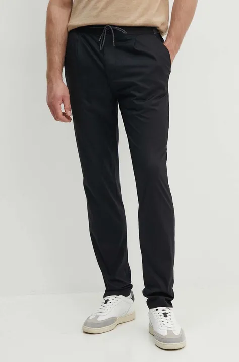 Nohavice Michael Kors pánske, čierna farba, priliehavé, CT4303NEN6