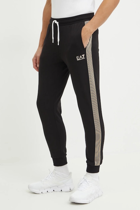 EA7 Emporio Armani spodnie dresowe kolor czarny wzorzyste PJ9FZ.6DPP69