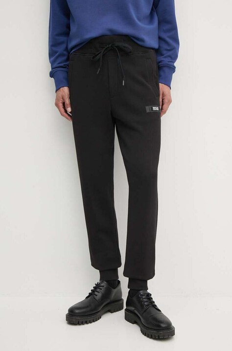 Хлопковые спортивные штаны Versace Jeans Couture цвет чёрный однотонные 77GAA3B0 F0002