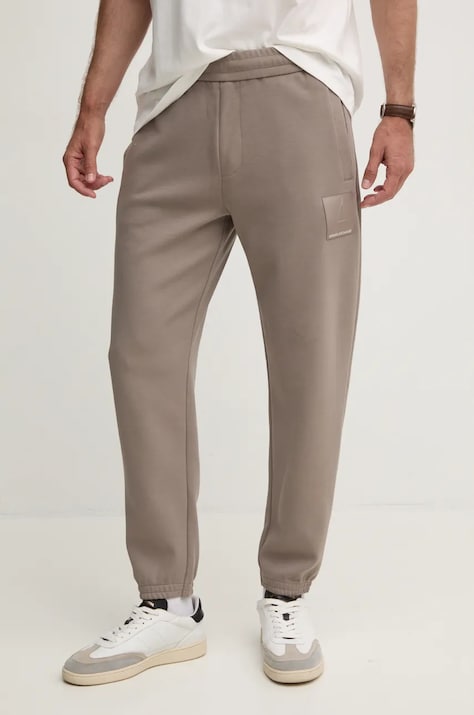 Armani Exchange pantaloni de trening culoarea bej, neted, 6DZPJA ZJNKZ