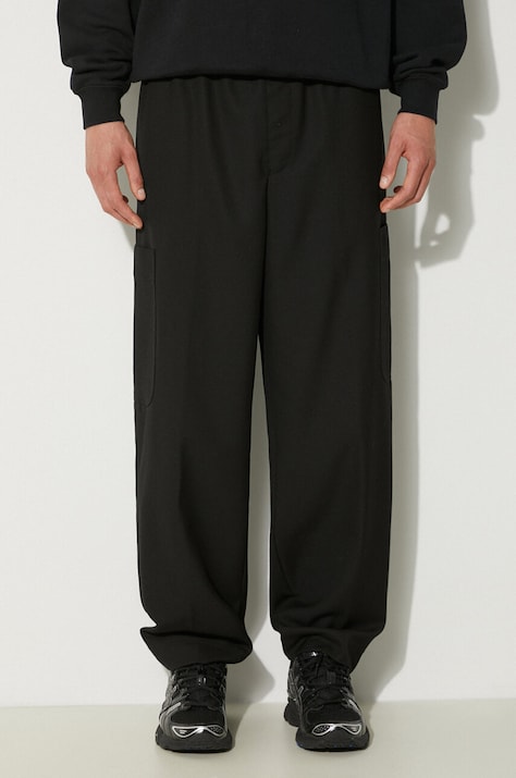 Kenzo pantaloni in lana Cargo Jogpant colore nero FE65PA5019RE.99