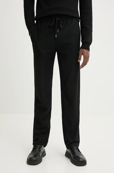 Вовняні штани IRO колір чорний облягаючі MP23ZELLY
