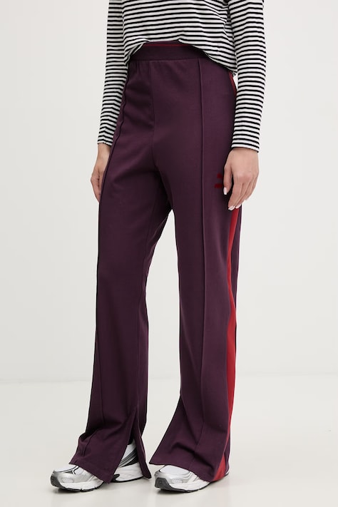 Puma pantaloni da tuta da donna in cotone con elastan T7 Classics Play Paris Flared violetti 626809