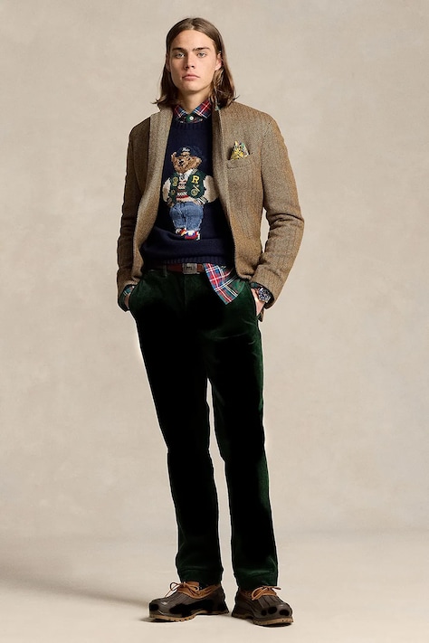 Manšestrové kalhoty Polo Ralph Lauren tmavomodrá barva, 710884820