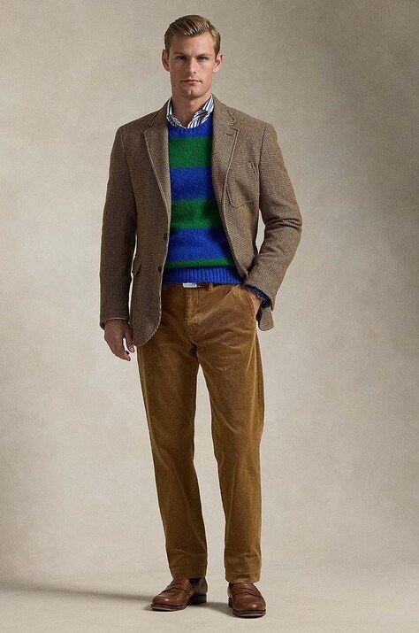 Polo Ralph Lauren pantaloni de catifea cord culoarea maro, drept, 710884820