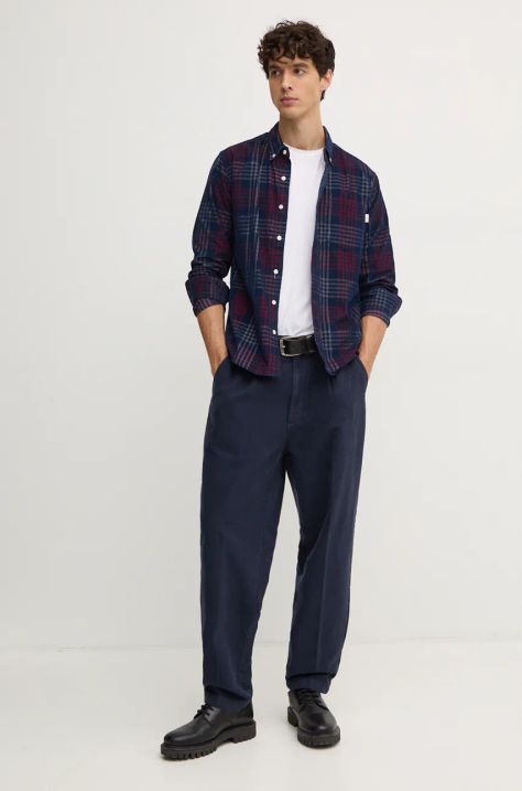 Barbour pantaloni in cotone colore blu navy MTR0749