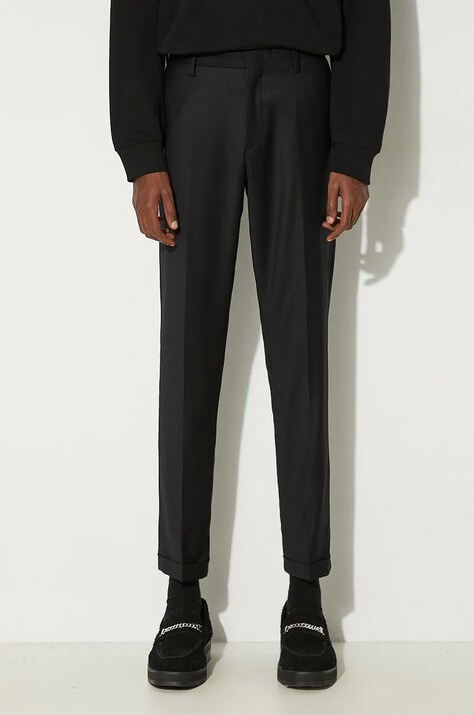Paul Smith pantaloni de lana culoarea negru, cu fason chinos, M1R-150M-N00109