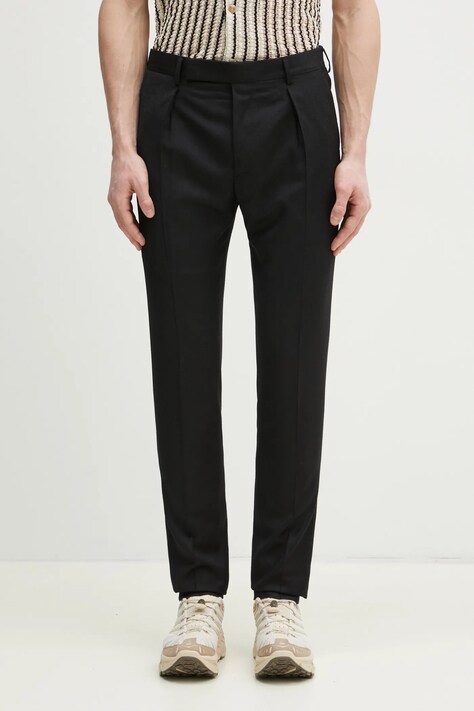 Paul Smith spodnie wełniane męskie kolor czarny w fasonie cargo M1R-719X-N00109