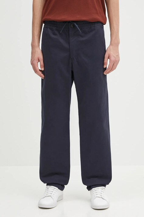 A.P.C. pantaloni de bumbac pantalon chuck culoarea albastru marin, drept, COGEW.H08408