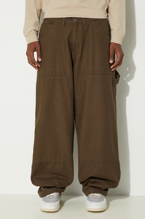 Хлопковые брюки Alpha Industries Carpenter Pant цвет чёрный прямые 148202