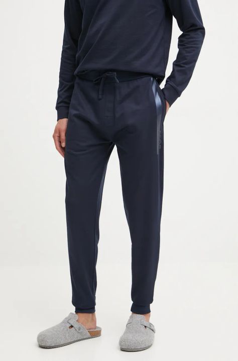 BOSS pantaloni lounge in cotone colore blu navy 50527454