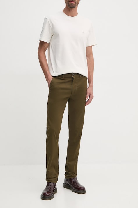 Boss Orange pantaloni barbati, culoarea verde, drept, 50523127
