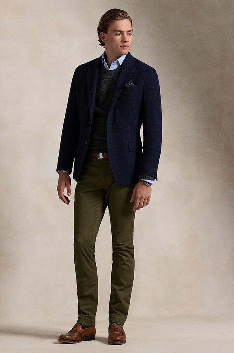 Kalhoty Polo Ralph Lauren Slim Fit HDN Pant pánské, zelená barva, ve střihu chinos, 710856719