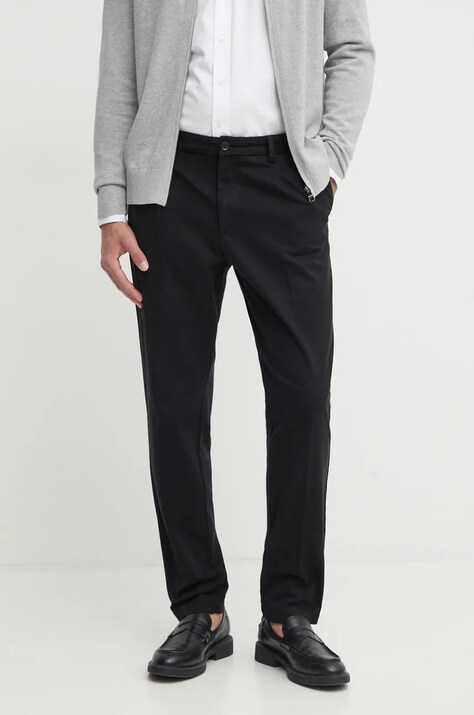 BOSS pantaloni barbati, culoarea negru, mulata, 50524390