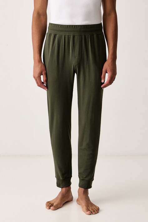 HUGO Lounge alsó férfi pamut elasztánnal Laze Pants CW zöld normál derék 50525246