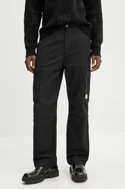 Hugo Blue pantaloni barbati, culoarea negru, drept, 50536012