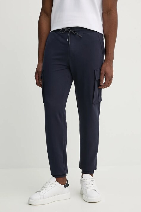 Aeronautica Militare pantaloni de trening culoarea albastru marin, neted, PF860F459