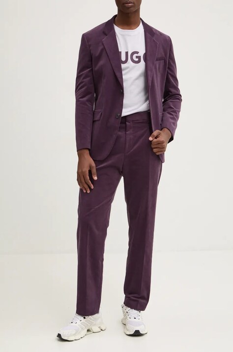 Панталон HUGO в лилаво със стандартна кройка 50528591