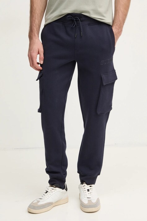 Guess pantaloni de trening ALDWIN culoarea albastru marin, neted, Z4YB08 K9V31