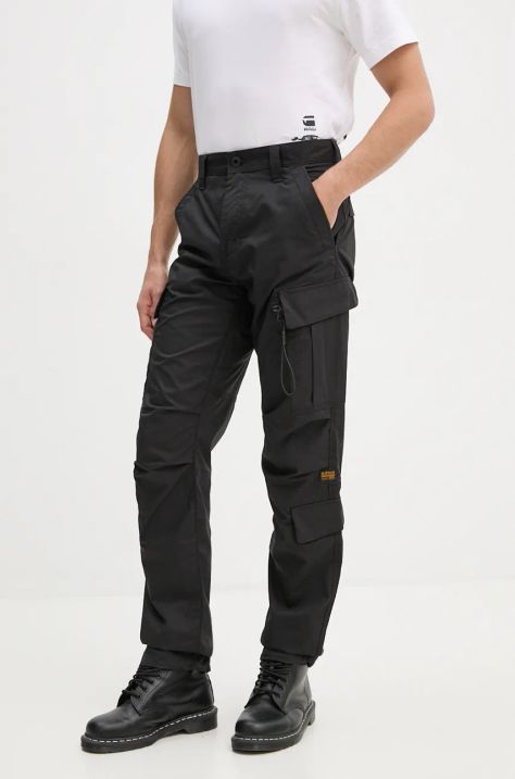 G-Star Raw pantaloni barbati, culoarea negru, cu fason cargo, D23677-D308