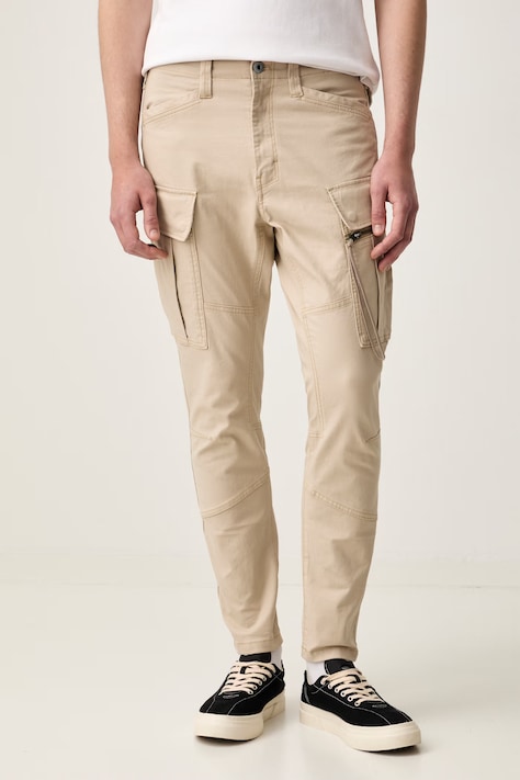 G-Star spodnie cargo męskie bawełniane beżowe regular waist D24307-D504