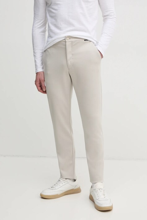 Calvin Klein pantaloni barbati, culoarea bej, mulata, K10K113647