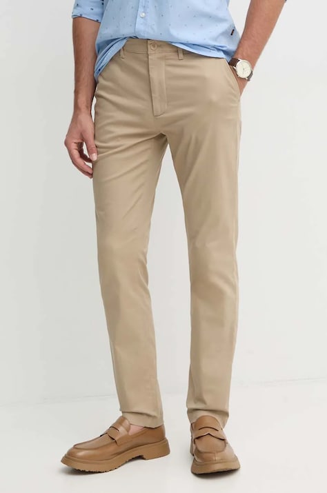 Штани Tommy Hilfiger чоловічі колір бежевий фасон chinos MW0MW37873