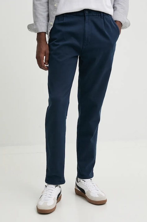 Брюки Tommy Jeans мужские цвет синий облегающие DM0DM20693
